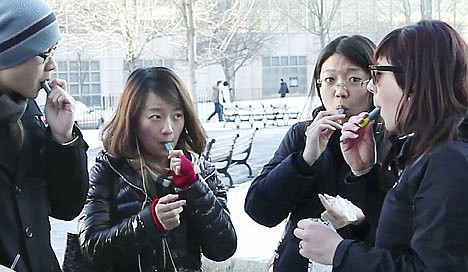 &lt;p&gt;In this Monday, Jan. 23, 2012 still photo taken from video, students try free samples of AeroShot, an inhalable caffeine packed in a lipstick-sized canister, on the campus of Northeastern University in Boston. Harvard University engineering professor David Edwards, created AeroShot, which went on the market in late January. (AP Photo/Rodrique Ngowi)&lt;/p&gt;