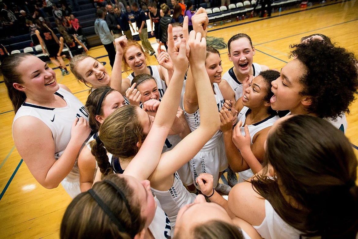 &lt;p&gt;JAKE PARRISH/Press The Lake City girl's basketball team celebrates after defeating Post Falls in the 5A Region 1 championship game on Tuesday at Lake City High School. The girls will move on to state playoffs next week at the Ford Idaho Center in Nampa, Idaho.&lt;/p&gt;