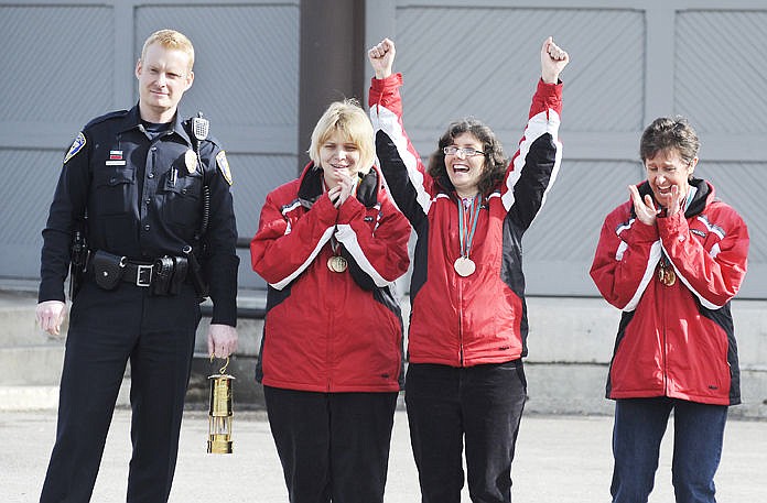 &lt;p&gt;&lt;strong&gt;Special Olympics&lt;/strong&gt; athletes, from left, Kristin Twet, Sara Maldonado and Jamey Herron cheer as they are introduced with Kalispell Police Officer Jason Parce at the Special Olympics Montana Winter Games Kickoff Celebration in Whitefish on Thursday. They carried the Flame of Hope to start the celebration. (Aaric Bryan/Daily Inter Lake)&lt;/p&gt;&lt;div&gt;&#160;&lt;/div&gt;