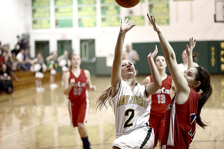 <p>Jasmine Mitchell goes for a lay-up against Superior on Thursday.</p>