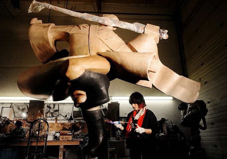 &lt;p&gt;Artist Nina Winters applies the patina to her sculpture Galactic
Samuri on Monday, February 6, at Kalispell Art Casting.&lt;/p&gt;