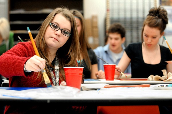 &lt;p&gt;Kaitlin Martinez, a sophomore at Flathead High School, works on
a painting Tuesday afternoon during a class led by East Glacier
artist Valentina LaPier.&lt;/p&gt;