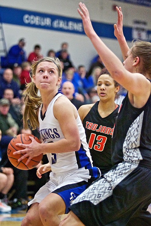 &lt;p&gt;JEROME A. POLLOS/Press Madison Sumner drives to the hoop during a game against Post Falls on Feb. 7.&lt;/p&gt;