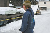 Snow collapses carport roof