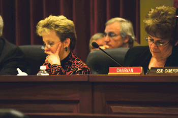 &lt;p&gt;At left, Sen. Shawn Keough, R-Sandpoint, during a two-hour public hearing Friday morning at the Idaho Capitol building in Boise, where members of the Legislature&#146;s Joint Finance-Appropriations Committee listened to what 44 Idaho citizens had to say on budget matters. Keough is vice-chair of the Senate Finance Committee. At center: Sen. Dan Schmidt, D-Moscow, another member of the joint budget committee. (Photo by DAVE GOINS)&lt;/p&gt;