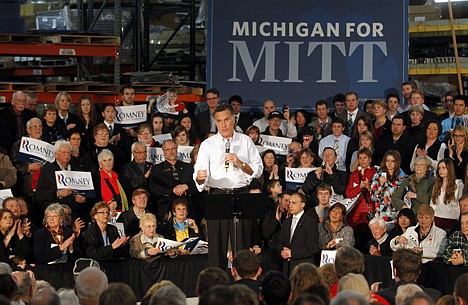 &lt;p&gt;Republican presidential candidate, former Massachusetts Gov. Mitt Romney speaks at a campaign rally in Kentwood, Mich., Wednesday, Feb. 15, 2012. (AP Photo/Gerald Herbert)&lt;/p&gt;