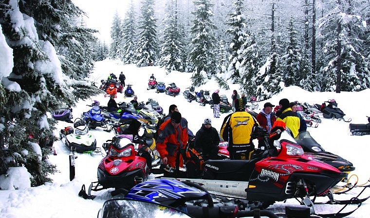 &lt;p&gt;Some of the riders competing in the Poker Run stationed at the
warming hut.&lt;/p&gt;