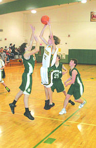 Jon Langella takes a layup during a game earlier in the season.