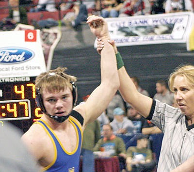 &lt;p&gt;Laine Young at the state wrestling tournament Feb. 12.&lt;/p&gt;