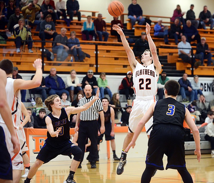 &lt;p class=&quot;p1&quot;&gt;Flathead senior Will Cronk (22) takes a shot during Saturday&#146;s Western AA boys basketball game against Missoula Big Sky at Flathead High School. (Brenda Ahearn photos/Daily Inter Lake)&lt;/p&gt;