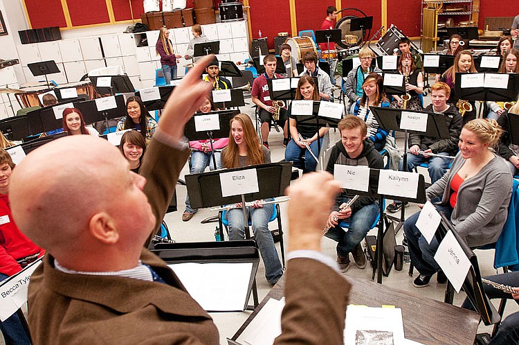 &lt;p&gt;Flathead and Helena Capital high school bands practice in the band room Monday afternoon during rehearsal for the AA Band Festival at Flathead High School. A concert will be held tonight at 7 p.m. featuring bands from Flathead, Bozeman, Glacier and Helena Capital high schools in the Flathead auditorium. (Patrick Cote/Daily Inter Lake)&lt;/p&gt;