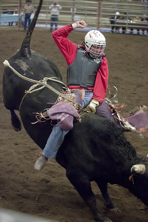 &lt;p&gt;Cody Brewer, of Kalispell, rides &#145;Dead Man Walking&#146; during the
first night of the Rocky Mountain Extreme Bull Riding Challenge
2012 at Majestic Valley Arena Friday night.&lt;/p&gt;