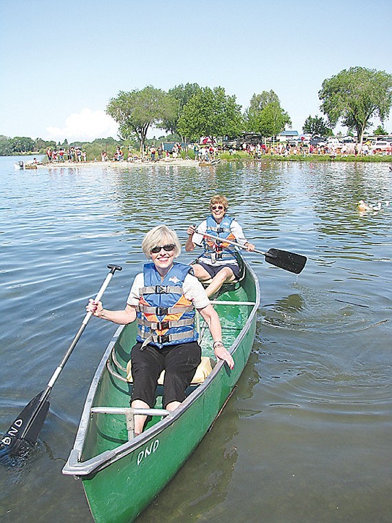 Trails Planning Team members Sally Goodwin and Judy Oakes at the 2009 Water Trail Grand Opening. The Trails Planning Team aims to develop walking and biking paths around Moses Lake.