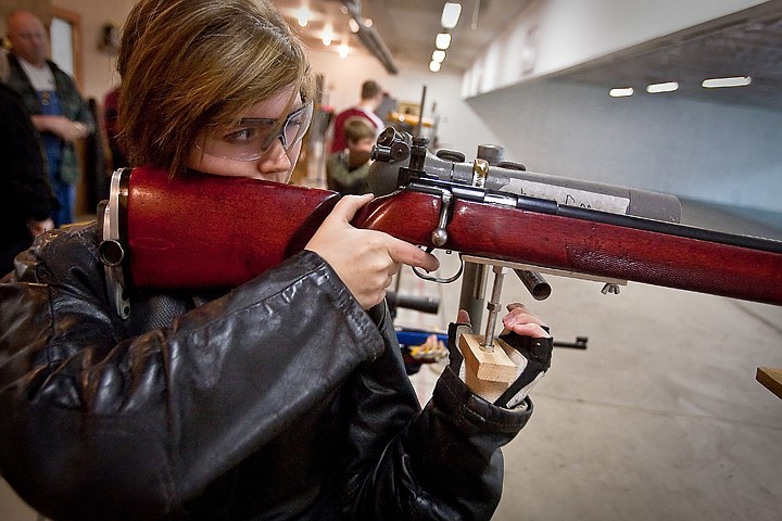 &lt;p&gt;Jessica Coe, 17, takes aim at a target down range during a practice Feb. 2 at the Coeur d'Alene Rifle and Pistol Club.&lt;/p&gt;