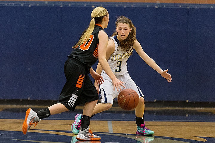 &lt;p&gt;Timberlake&#146;s Lilly Kelly guards Fruitland&#146;s Mackenzie Collins in the first quarter.&lt;/p&gt;