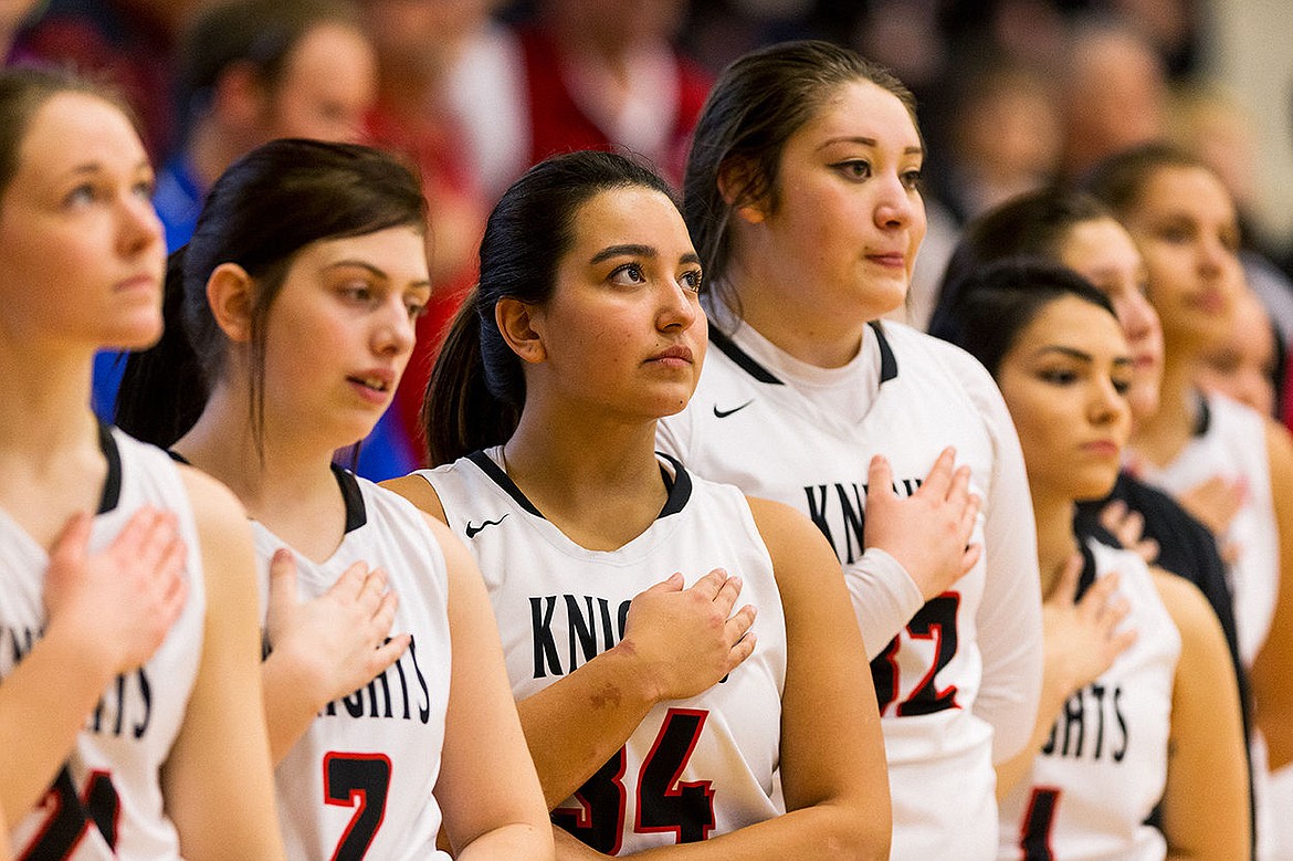 &lt;p&gt;SHAWN GUST/Press Lakeside High&#146;s Te&#146;a Lambert joins her teammates in formation during the playing of &#147;The National Anthem&#148; prior to Thursday&#146;s state 1A Dvision II girls basketball match-up against Rockland High School in Nampa.&lt;/p&gt;