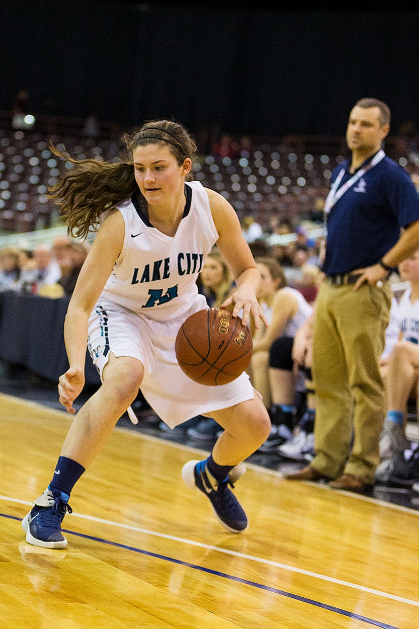 &lt;p&gt;SHAWN GUST/Press Olivia Maryon, a Lake City guard, dribbles up the court during the second half at the Idaho Center.&lt;/p&gt;