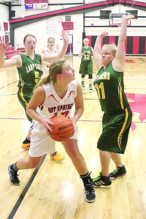 &lt;p&gt;Meara Schmiedbauer looks for an opening in the game against St. Regis.&lt;/p&gt;