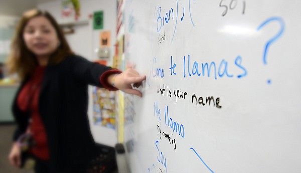 &lt;p&gt;Lydia Major works on common Spanish expressions with her class on Tuesday afternoon, February 12, at the Kila School. (Brenda Ahearn/Daily Inter Lake)&lt;/p&gt;