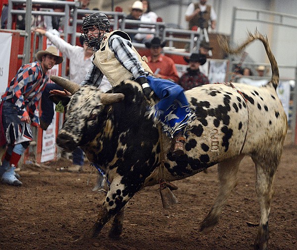 &lt;p&gt;Kritter Lamb of Whitehorse, S.D., scores an 84.5 during his ride on Friday, February 15, at the Rocky Mountain Extreme Professional Bull Riding Tour. (Brenda Ahearn/Daily Inter Lake)&lt;/p&gt;