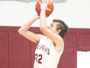 &lt;p&gt;Senior guard Gage Tallmadge scores on a fade-away jumper in the first quarter vs. Mission Jan. 17.&lt;/p&gt;