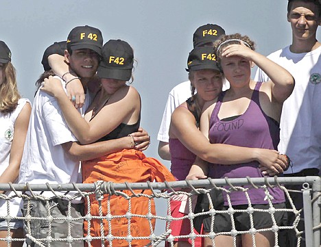 &lt;p&gt;Students from Canada's West Island College arrive at the Mocangue naval base in Rio de Janeiro aboard Brazil's Frigate Constituicao, Saturday, Feb. 20, 2010. After clinging to life rafts in high seas for up to 16 hours, more than five dozen students and crew rescued from the Canadian sailing ship Concordia that sank in the Atlantic, began arriving in Rio de Janeiro. (AP Photo/Felipe Dana)&lt;/p&gt;