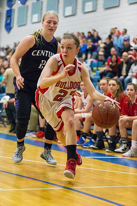 &lt;p&gt;Sandpoint&#146;s Riley Couch dribbles around Century High&#146;s Rian Rawlings in the second half during the state 4A tournament.&lt;/p&gt;