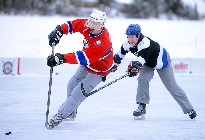 &lt;p&gt;Two of the teams from Tamarack Brewing Company face-off on Friday morning, February 21, at the Montana Pond Hockey Classic at Foy's Lake. (Brenda Ahearn/Daily Inter Lake)&lt;/p&gt;