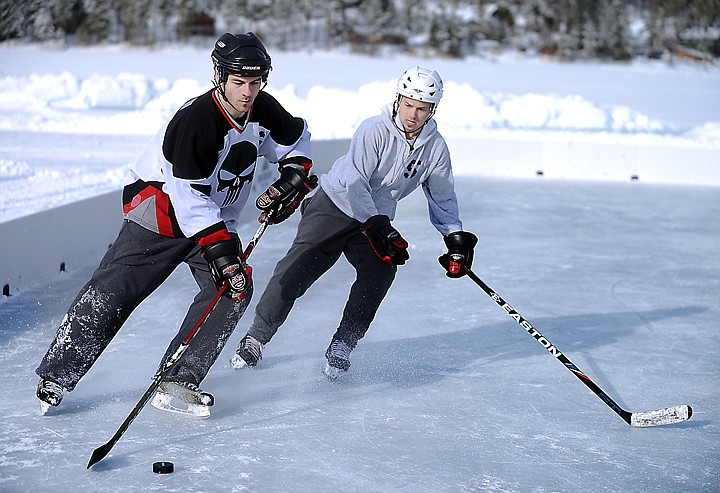 &lt;p&gt;A Punisher skater is flanked by a skater from Four Men and a Neil during their match up in the Just for Fun Under 35 division on Friday morning, February 21, at the Montana Pond Hockey Classic at Foy's Lake. (Brenda Ahearn/Daily Inter Lake)&lt;/p&gt;