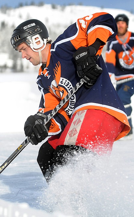 &lt;p&gt;A skater kicks up some snow as he prepares to shoot the puck from behind the goal on Friday, February 21, at the Montana Pond Hockey Classic at Foy's Lake. (Brenda Ahearn/Daily Inter Lake)&lt;/p&gt;