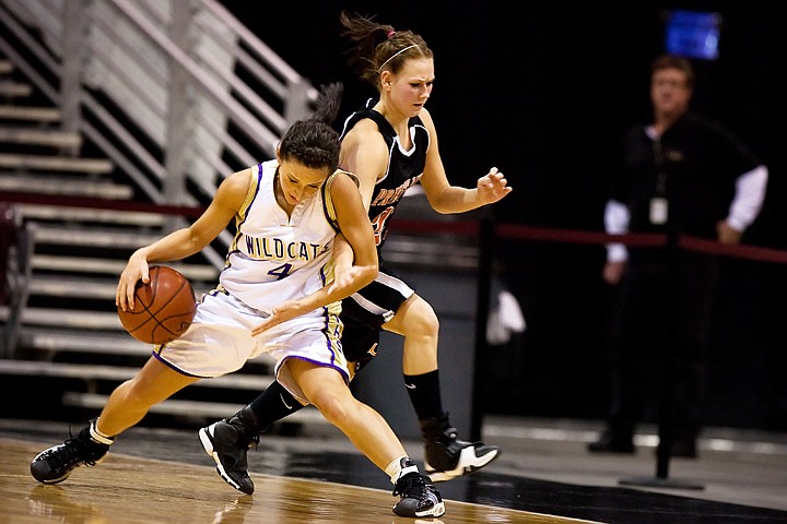 &lt;p&gt;Kellogg's Hayley Young beats Priest River's Samantha Stokes to a loose ball in the first half.&lt;/p&gt;