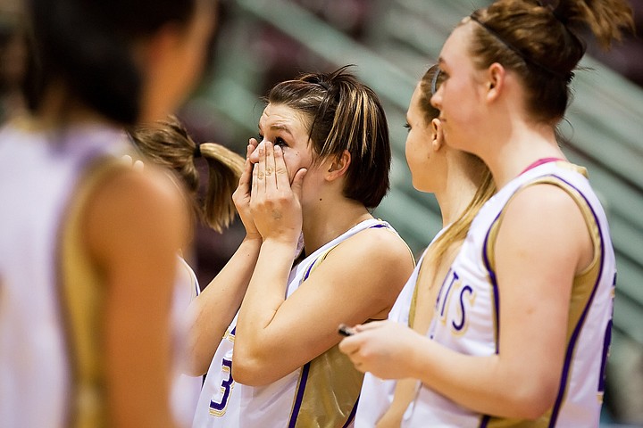 &lt;p&gt;Kirsten Viche, of Kellogg, wipes tears from her face Saturday during the state basketball runner-up award presentation in Nampa.&lt;/p&gt;