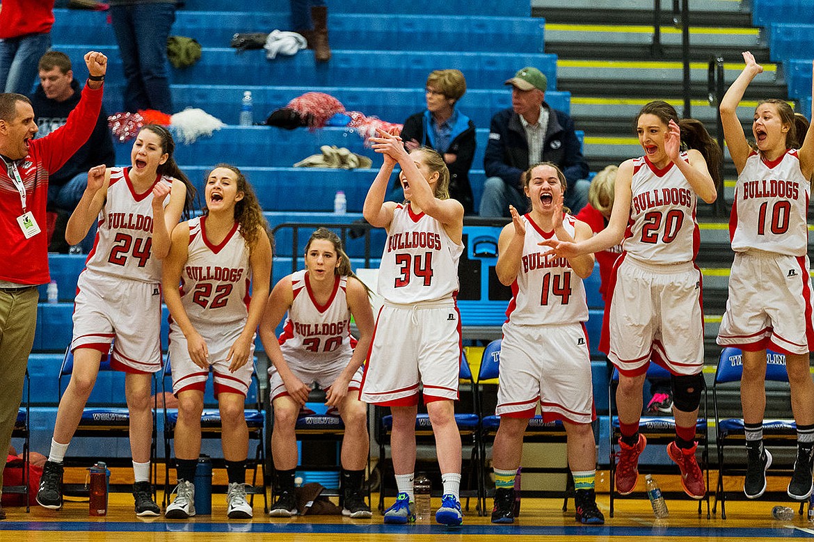 &lt;p&gt;SHAWN GUST/Press Sandpoint High School players celebrate as time expires in the third place game against Minico High during the state 4A girls basketball tournament Saturday at Timberline High in Boise.&lt;/p&gt;