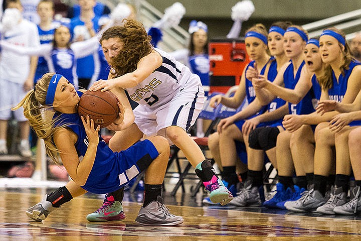 &lt;p&gt;Timberlake&#146;s Lilly Kelly gets a hold on the ball causing a jump ball situation with Sugar-Salem&#146;s Abby Allen in the fourth quarter. Possession went to Timberlake.&lt;/p&gt;