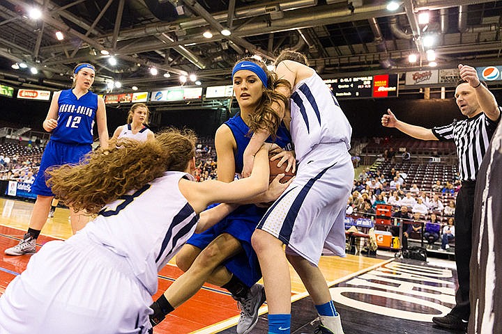 &lt;p&gt;With 40 seconds remaining in the championship game, Timberlake players fight for possession by swarming Sugar-Salem&#146;s Ciera Stoddard on Saturday.&lt;/p&gt;