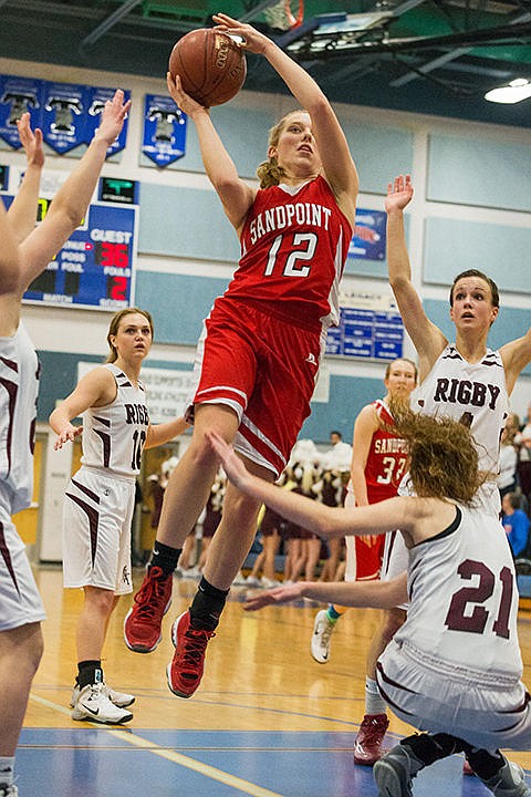 &lt;p&gt;Sandpoint High&#146;s Madi Schoening goes up for a third quarter score against Rigby.&lt;/p&gt;