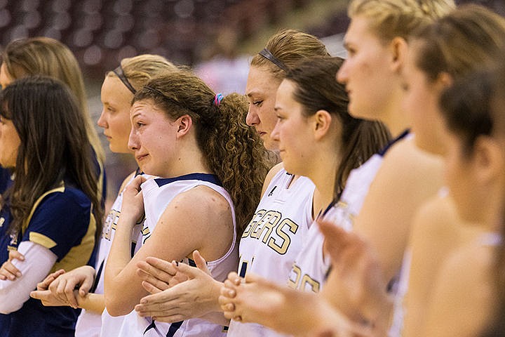 &lt;p&gt;Lilly Kelly tears up as the Timberlake High School girls basketball team is announced as the second place finishers following the 2015 Idaho state 3A championship game.&lt;/p&gt;