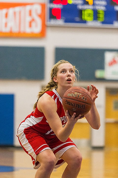 &lt;p&gt;Sandpoint&#146;s Madi Schoening shoots a fourth quarter free throw against Rigby. Schoening was 13 for 15 from the free throw line.&lt;/p&gt;