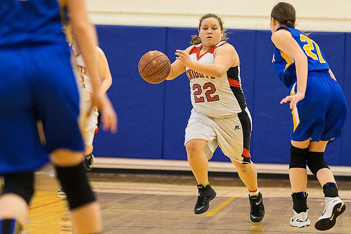 &lt;p&gt;Lakeside guard Talia Hendrickx takes the ball up the court against Nezperce in the second half.&lt;/p&gt;