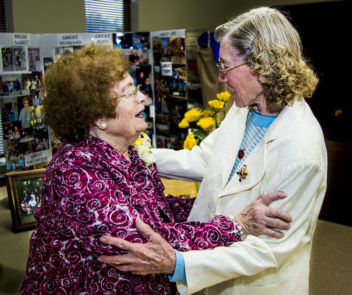 &lt;p&gt;Sherri McDonald is embraced by a friend at the retirement celebration.&lt;/p&gt;