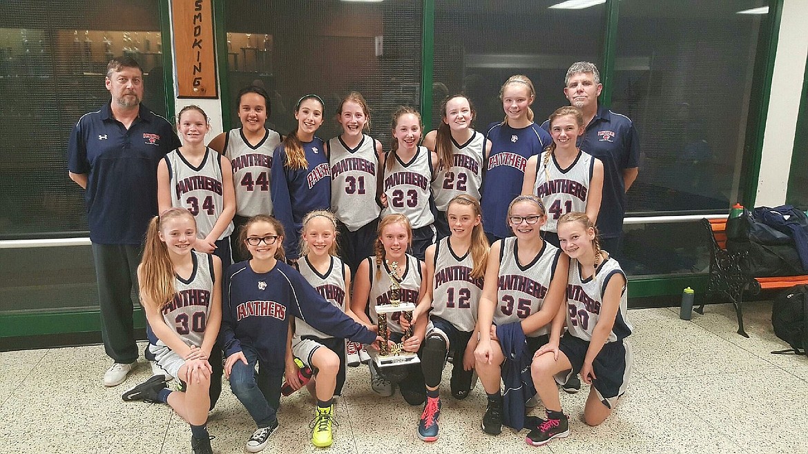 &lt;p&gt;Courtesy photo&lt;/p&gt;&lt;p&gt;The Coeur d&#146;Alene Charter Academy girls B basketball team (sixth- and seventh-graders) brought home the first-place trophy from the Mullan Invitational seventh-grade tournament on Jan. 16. The Panthers defeated Genesis Prep 34-16 and Kootenai 24-9, then beat Lakeside 20&#8211;17 in the championship game. In the front row from left are Sarah Hines, Laney Robinson, Lauren Forster, Amber Aittama, Tierra Lambert, Kate Malinauskus and Molly Foster; and back row from left, coach Mark Jerome, Hailey Parks, Kayla Harris, Josie Matous, Lauren Faulkner, Riley Jo Anderson, Angela Goggin, Autumn Lambert, Hadley Malinauskus and coach Mike Anderson.&lt;/p&gt;