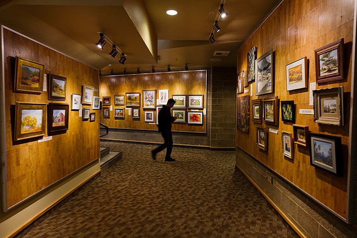 &lt;p&gt;SHAWN GUST/Press A display of works made by local artists belonging to the Coeur d'Alene Art Association hangs in the lower level of the Coeur d'Alene Public Library. The exhibit that includes oil, watercolor, pastel, collage and several other styles will be showing through February.&lt;/p&gt;