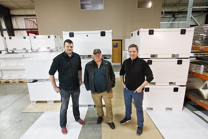 &lt;p&gt;Standing in front of aluminum cases fabricated for the USA Center of Military History Museum Division, from left, Plant Manager Matt Fleener, Chief Operations Officer of Heater Craft John Chambers and Creative Director Jason Shadrick, at Heater Craft in Rathdrum.&lt;/p&gt;