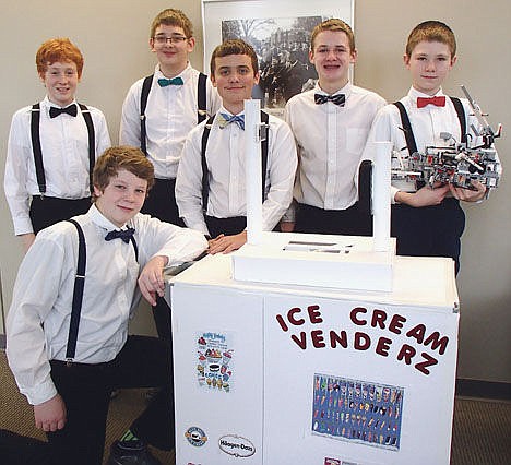 &lt;p&gt;The Ice Cream Vendorz, an eighth-grade squad from North Idaho STEM Charter Academy, captured the second-highest award at the state contest. Team members include are, from left, Henry Schmick, Joel Sovereign (kneeling), Sam Lewis, Scott Callister, Levi Davidson and Justin Kugler.&lt;/p&gt;