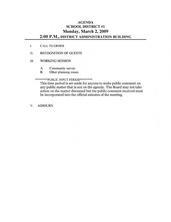 Press Release Central: Troy School Board meeting agenda for March 2