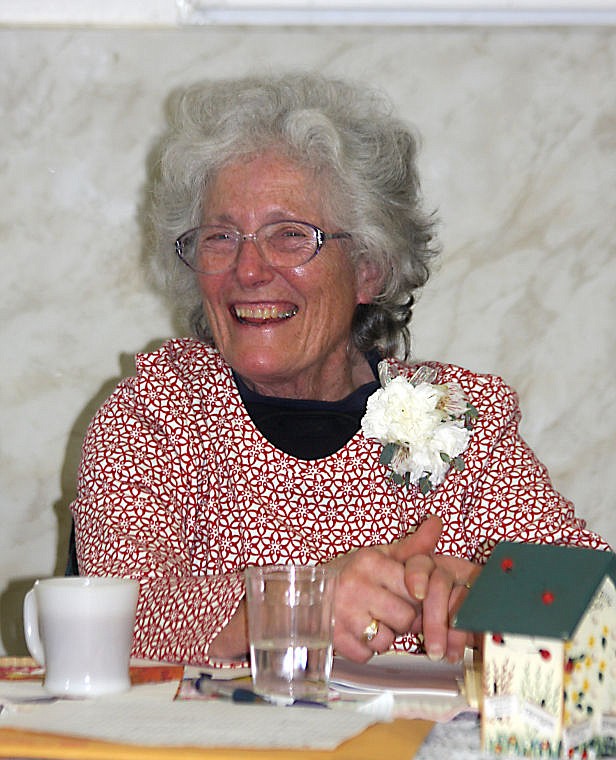 &lt;p&gt;Louise Lulack laughs at her husband, Jack's story-telling at the Plains Woman's Club meeting Friday, where she received a certificate for 46 years of service.&lt;/p&gt;