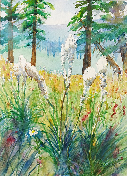 <p>"Glacier Park Beargrass" by local painter Lois Sturgis</p>