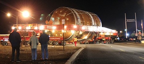 &lt;p&gt;Despite the freezing weather people gather to watch as the first of four ConocoPhillips megaloads maneuvers its way onto the frontage road along U.S. Highway 12 on Feb. 1 in Lewiston. Imperial Oil has decided to trim down loads they plan to ship from Lewiston to Canada.&lt;/p&gt;