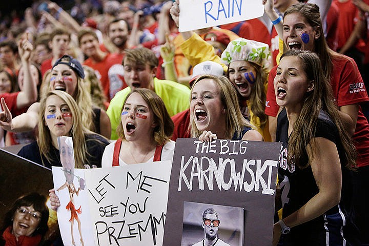 &lt;p&gt;AP Photo/Young Kwak&lt;/p&gt;&lt;p&gt;Fans in the Gonzaga student section cheer before an NCAA college basketball game in Spokane, Jan. 22.&lt;/p&gt;