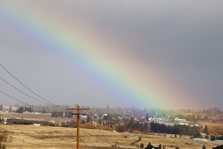 &lt;p&gt;A rainbow stretches across the sky over Kalispell as seen from
Foys Lake Road. Wednesday, Feb., 22, 2012 in Kalispell, Mont.&lt;/p&gt;